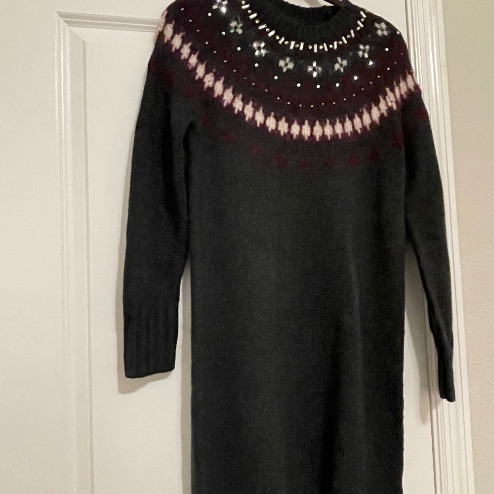 New Crew Sweater dress with gemstone detail

Wool blend